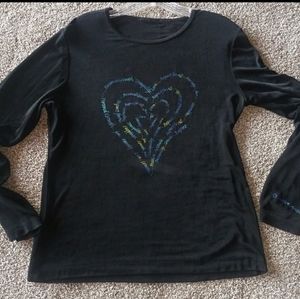 Womens Long Sleeve Black Positivity Shirt